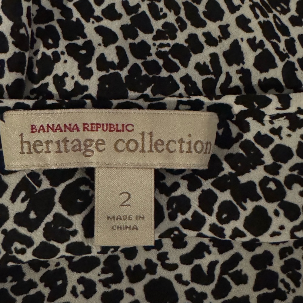 Banana Republic Heritage Animal Print Jumpsuit Size 2 Black white Sleeveless - Picture 6 of 6
